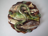 Cuhna Palissy Majolica fish & eel plate