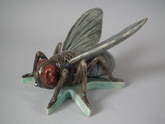 Majolica Palissy fly toothpick holder