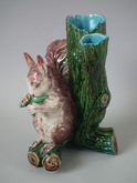 Worcester Majolica squirrel figural spill vase