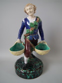 Large Minton Majolica vintager figure