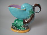 George Jones Majolica dolphin pitcher