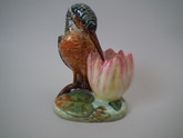 Massier Majolica Kingfisher & lily vase