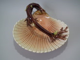 Sarreguemines Majolica shell & coral dish