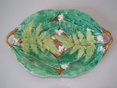 Majolica fern leaf and flower platter