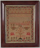 1837 Adam & Eve Sampler by Lucy Marry