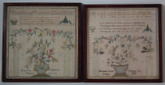 Pair Sister Samplers 1792 & 1803 by Mary & Elizabeth Green