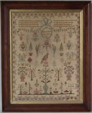 Antique Sampler, 1802 Verse Sampler by Hellen Bradshaw
