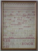 Antique Sampler, 1719 Lord's Prayer Sampler by Ann Grane