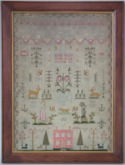 Antique Sampler, 1781 House Sampler by Anne Hicks