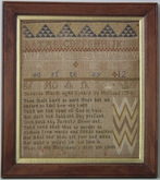 Antique Sampler, 1794 Ten Commandments Sampler by Susanna Marsh