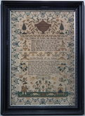 Antique Sampler, 1836 Memorial Sampler by Louisa Horsey