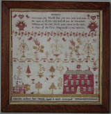 Antique Sampler, 1827 Liverpool Sampler by Martha Ashort