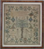 Antique Sampler, 1834 Motif Sampler by Mary Ann Belchamber