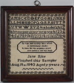 1843 Small alphabet Sampler by Jane Rice