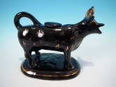 Staffordshire Jackfield cow creamer