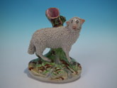 Staffordshire sheep spill vase