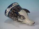 Staffordshire Pearlware fox head stirrup cup