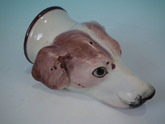 Staffordshire Pearlware Hound head stirrup cup