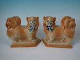 Pair Staffordshire Pekinese dogs