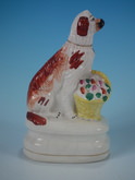 Staffordshire spaniel with flower basket