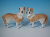 Small Pair Staffordshire standing collies