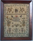 Antique Sampler, 1845, stitched by Mary Gibbins