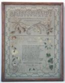 Antique Sampler, 1827, stitched by Elizabeth Tranters