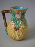 Brown Westhead Moore & Co Majolica floral pitcher