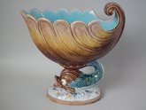 Gustafsberg Majolica shell & fish bowl
