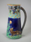 Brown Westhead Moore & Co Majolica fox & grape pitcher