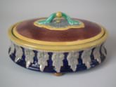 Brown Westhead Moore & Co Majolica pate dish & cover