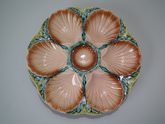 Sarreguemines Majolica oyster plate