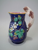 Small Majolica jug/pitcher with cat handle