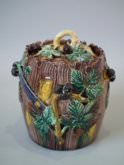 Thomas Sergent Majolica Palissy Jar and Cover