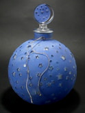 René Lalique Clear with blue staining Glass 'Dans Le Nuit (large)' perfume