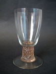 Rene Lalique Clear with sepia stained stem Glass 'Frise Personnages' Glass