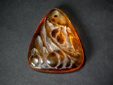 René Lalique Amber Glass Pendant, 'Sorbier'