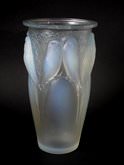 Rene Lalique Opalescent & blue staining Glass 'Ceylan' Vase