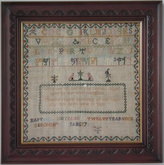 Antique Sampler, 1786 Verse Sampler by Mary Hall