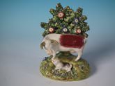Walton Staffordshire Pearlware cow & calf bocage group