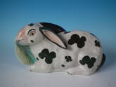 Staffordshire Pottery Rabbit eating lettuce