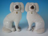 Large Pair Staffordshire pottery poodles