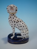 Staffordshire dalmatian on cobalt base