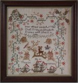 Antique Sampler, 1840, by Elizabeth Evans