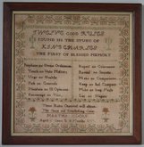 Antique Sampler, 1811, by Martha Cooke - 12 Good Rules