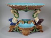 Copeland Majolica Maidens & Wreath Centrepiece Bowl