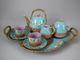 George Jones Majolica Apple Blossom Tea Set
