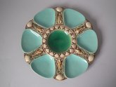 Minton Majolica Turquoise 6 well Oyster Plate