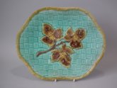Majolica Leaves in Basket Platter