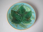 George Jones Majolica Maple Leaf & Fern Plate